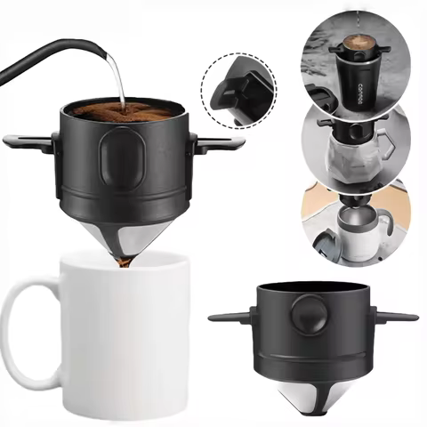 Mini Coador de Café e Chá Reutilizável em Inox Portátil para Casa, Escritório e Viagens