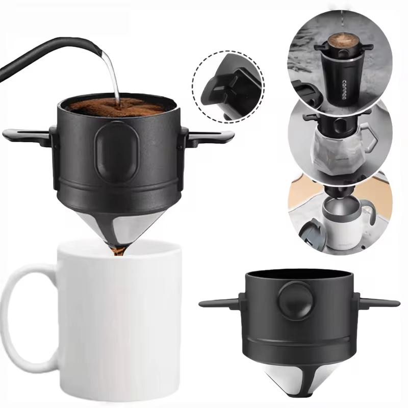 Mini Coador de Café e Chá Reutilizável em Inox Portátil para Casa, Escritório e Viagens