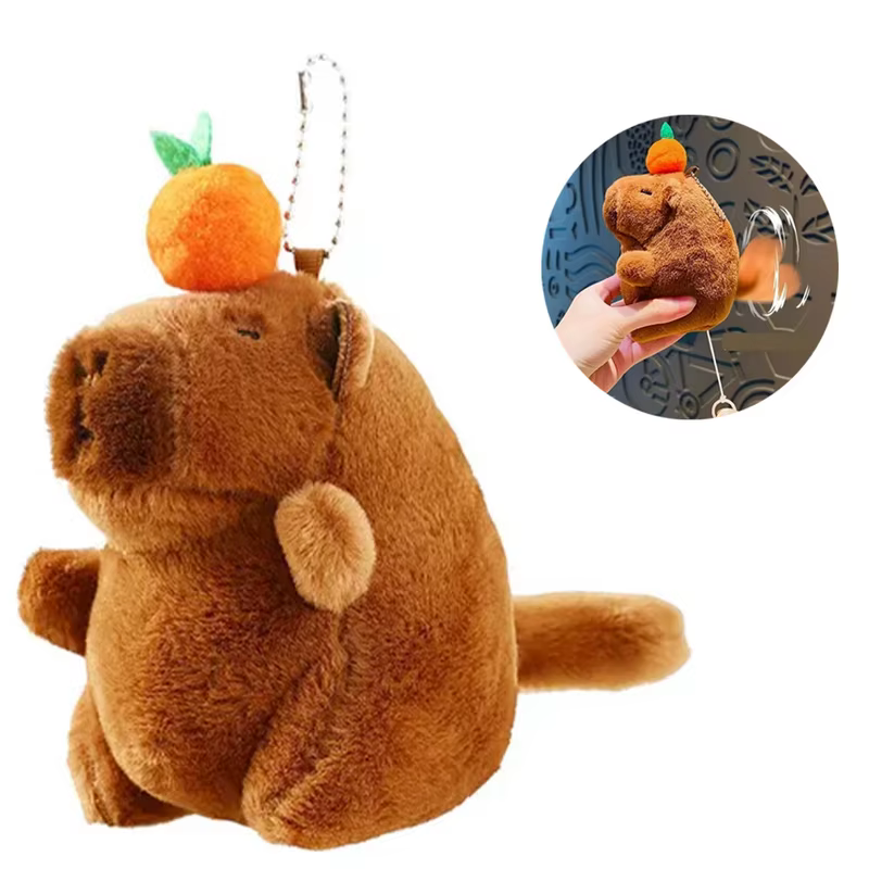 Capivara de Pelúcia Interativa com Efeito de Bolhas e Som, Design Fofo para Alívio da Ansiedade e Presente Criativo para Casais