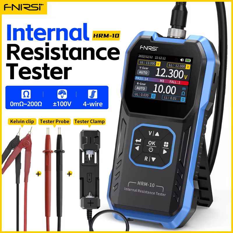 Fnirsi HRM-10 testador de resistência intemal de tensão da bateria de alta precisão trítio lron fosfato 18650 testador de bateria