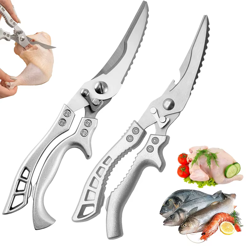 Tesoura de Cozinha Multifuncional para Legumes, Peixe, Frango e Carnes, Corte Preciso para Uso Doméstico