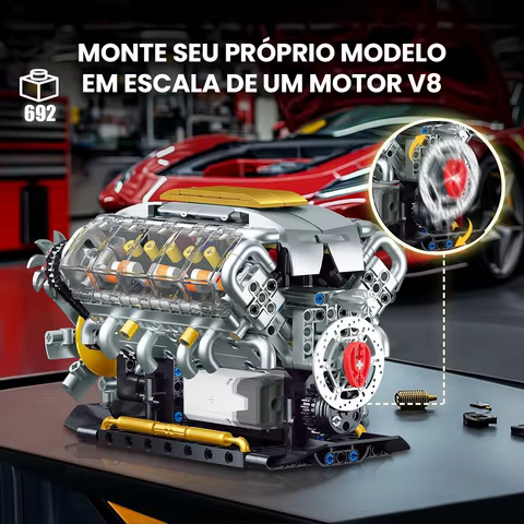 USB Drive V8 Motor Montagem Modelo Transparente Visual Mecânica Ensino Puzzle Coleção