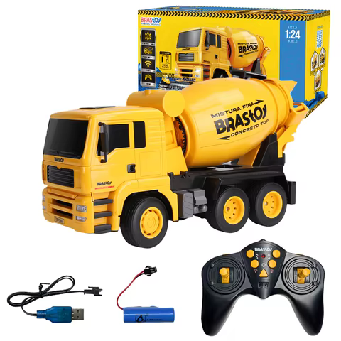 BRASTOY Caminhão Betoneira Controle Remoto Recarregável 1:24