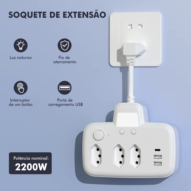 Extensão Elétrica, Extensor de Tomada, Extensao Elétrica, Coibeu, Filtro de Linha Brasileiro, Brasil sem Imposto, Extençao