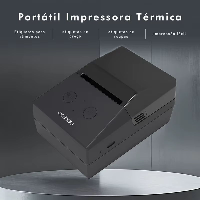 Impressora Térmica Portátil Etiquetadora Mini Impressora de Etiquetas Bluetooth USB 1500mAh 203DPI para Loja Preço Casa, Coibeu