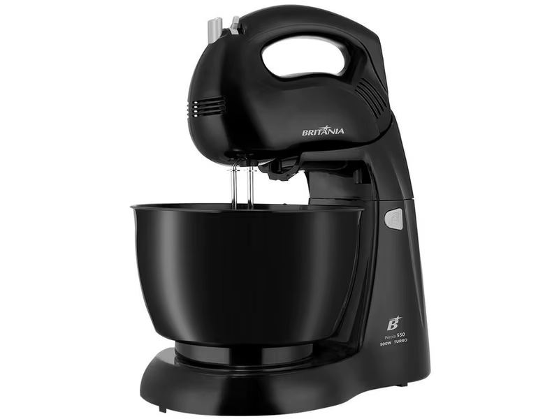 Batedeira Britânia Preta 500W 4 Velocidades 4,3L Pérola 550 - 110V