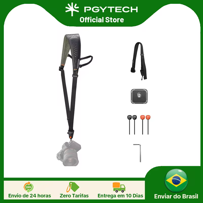Alça para câmera PGYTECH Camera Strap Pro Quick Release Heavy Duty Camera Shoulder Strap com alça removível para os braços