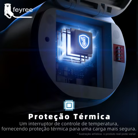 Adaptador Portátil Feyree Tipo 2 V2L com Interruptor de Ajuste de Potência para Carros Elétricos Chineses, Descarregador Veicular para Carga com Tomada Brasileira 10A/20A