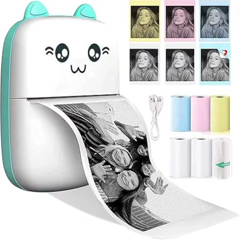 Impressora Térmica Mini Bluetooth para Fotos e Etiquetas, Conexão com Celular, Presente Criativo, Inclui Papel