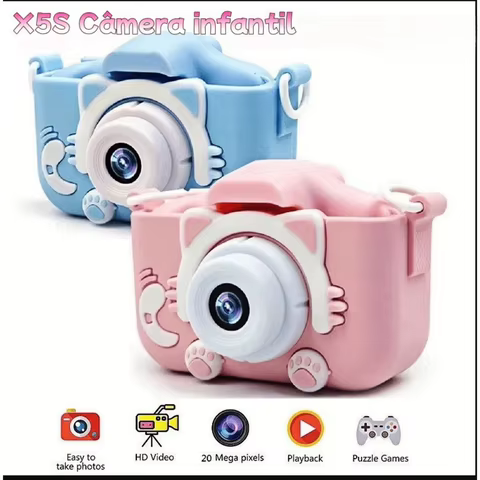 Câmera Digital Infantil 1080P, Fotografia e Vídeo para Crianças, Brinquedo Educativo, Presente Criativo para Meninos e Meninas