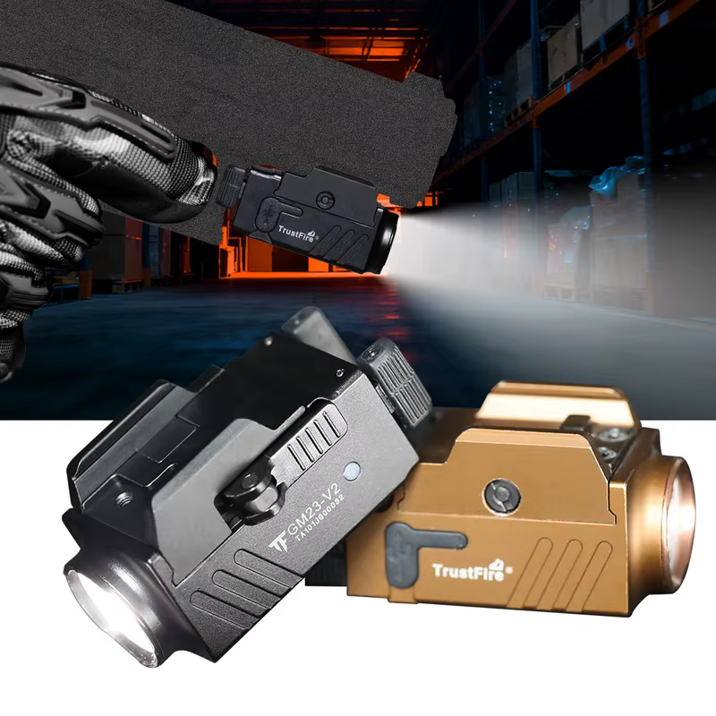 Trustfire GM23-V2 850LM Lanterna Tática USB C Recarregável Trilho Montado Liberação Rápida Luz Led para Taurus Glock 17 19 TX2