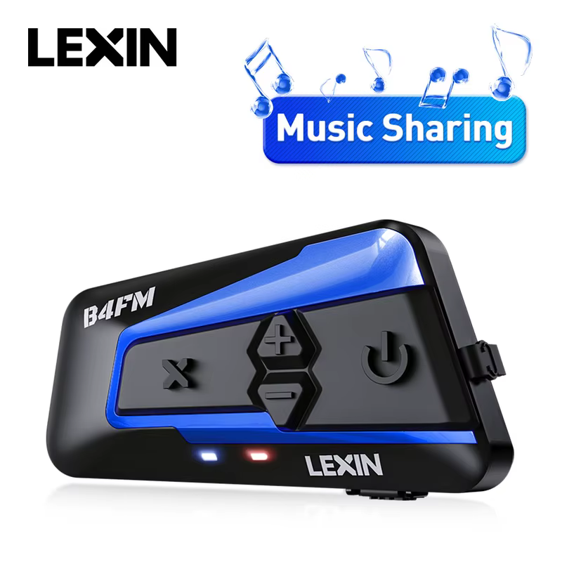 Intercomunicador Bluetooth para Motocicleta Lexin B4FM-X, Headsets para Capacete, Intercomunicadores à Prova d'Água com Rádio FM e Bateria de 850mAh