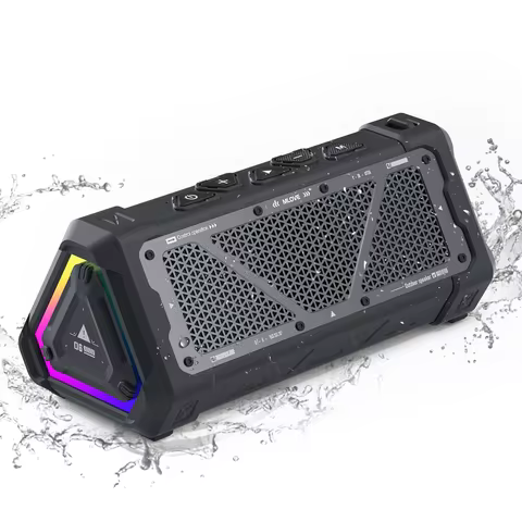 Caixa de Som Bluetooth MLOVE P3 com Potência de Saída de 40W, Bluetooth 5.3, Som Estéreo para Uso Externo, IPX7 à Prova d'Água com Slot para Cartão Micro SD e RGB