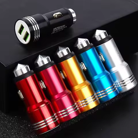 Carregador de Carro Dual USB Brasil 12V-24V Adaptador Universal de Carregamento Rápido
