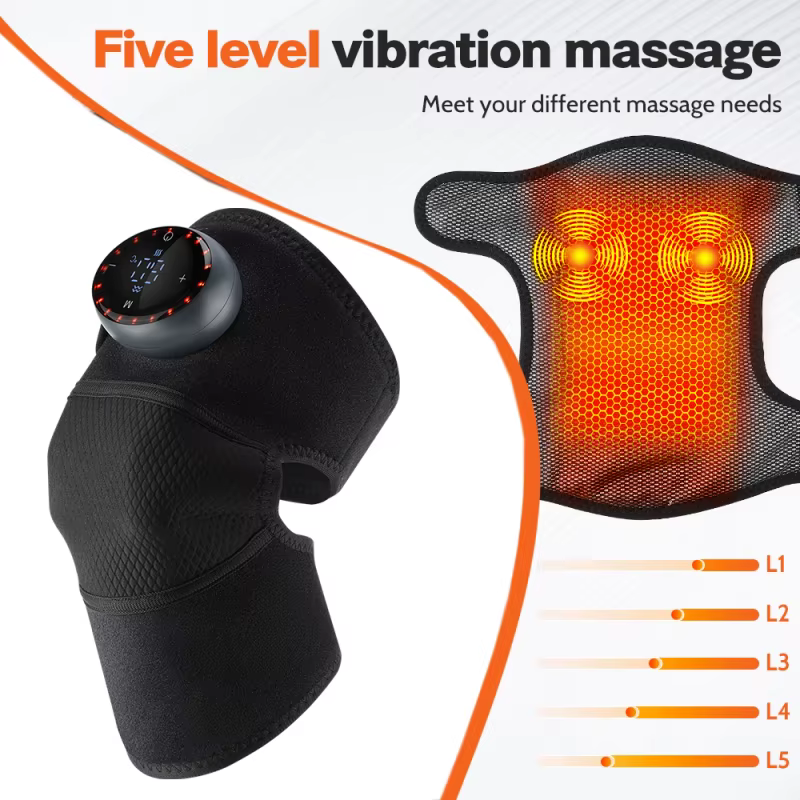 Cinto de Massagem Térmico 3 em 1 Elétrico para Joelho, Ombro e Cotovelo com Vibração e Compressão Quente para Relaxamento Muscular das Articulações das Pernas