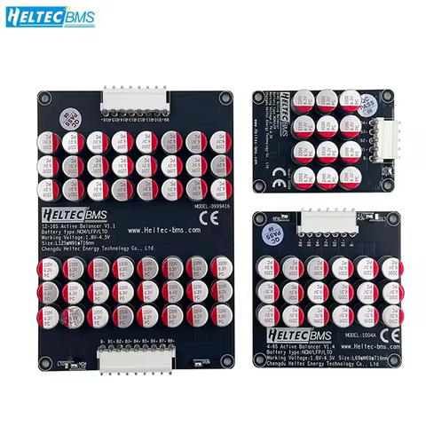 Equalizador Ativo Heltec 3S 4S 6S 7S 8S 16S 5A para Áudio Automotivo, Balanceador de Bateria de Lítio, Compatível com Capacitor Lifepo4