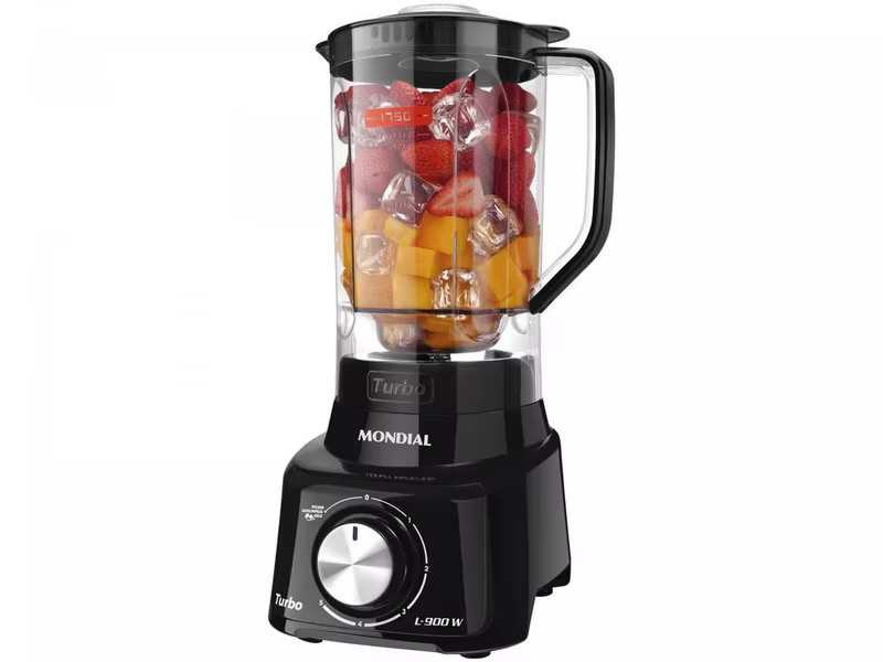 Liquidificador Mondial Turbo L-900 FB com Filtro 5 Velocidades 900W Preto - 220V