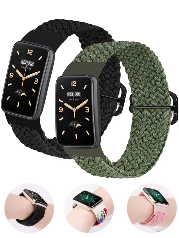 Pulseira para xiaomi smart band 7 pro, pulseira elástica ajustável trançada, acessórios para mi band 7 pro