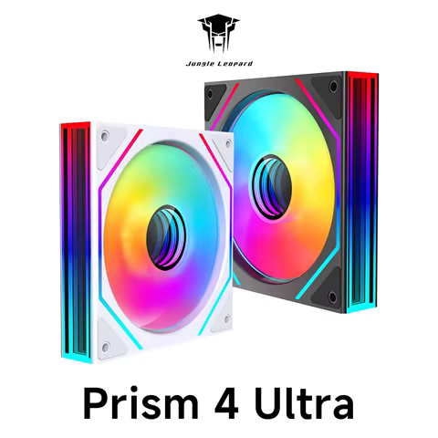 Ventoinha de CPU Jungle Leopard Prism 4Ultra ARGB 120mm Preto / Branco Espelho Infinito 5V 3PIN ARGB Sincronização Mobo 4PIN PWM