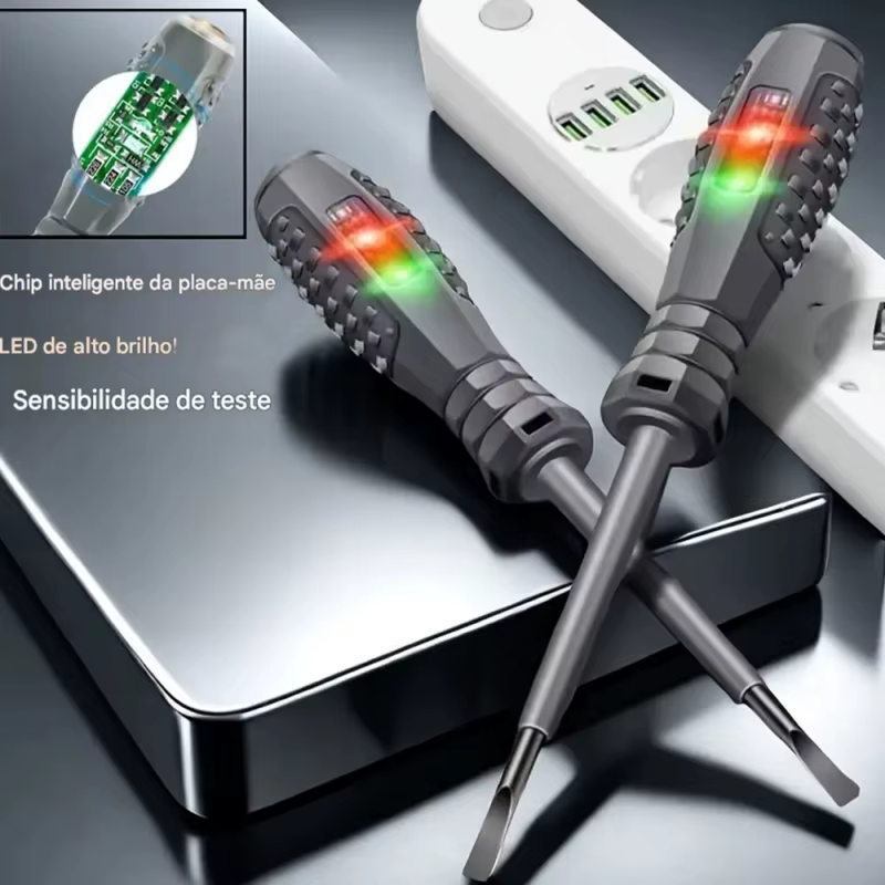 Chave de Fenda com Teste de Indução Sem Contato Magnética 2 em 1 para Notebook e Eletricista