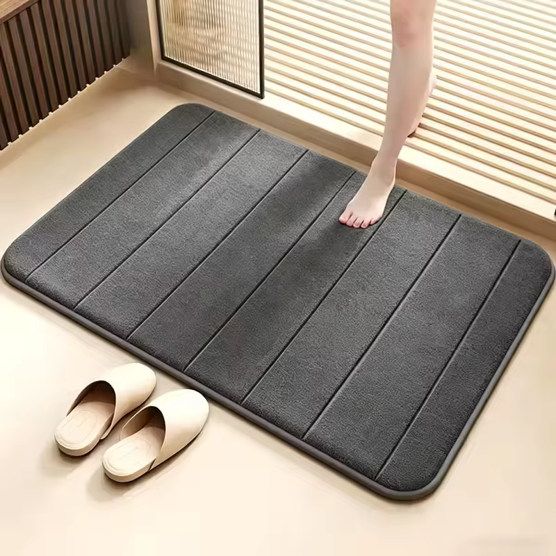 Tapete de Banho de Espuma Viscoelástica Macia, Secagem Rápida, Absorvente de Água, Antiderrapante, Confortável para Pés, para Chuveiro, Banheiro e Casa