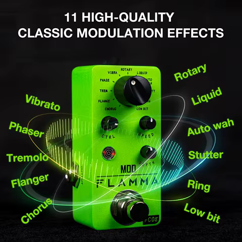 FLAMMA FC05 Modulação Multi Efeitos Pedal Mod Pedal de Guitarra 11 Modos Chorus Flanger Phaser Tremolo Auto Wah