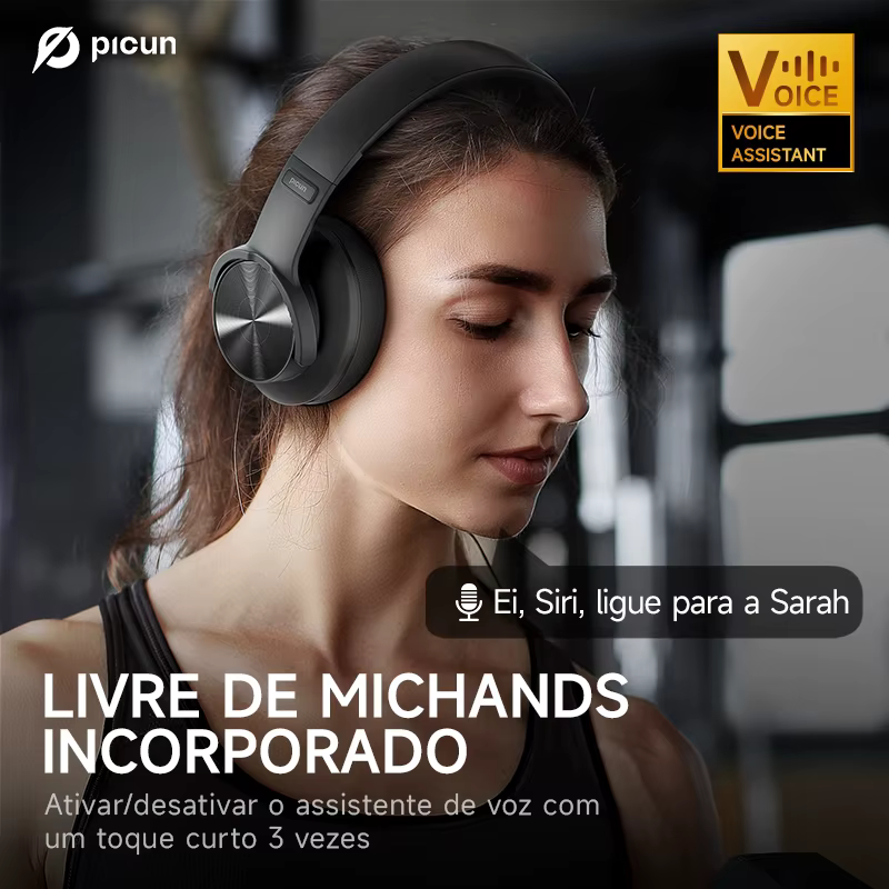 Picun b8 fones de ouvido bluetooth 120h playtime fone de ouvido sem fio bluetooth 3eq modo baixa latência chamadas mãos-livres sobre fones de ouvido
