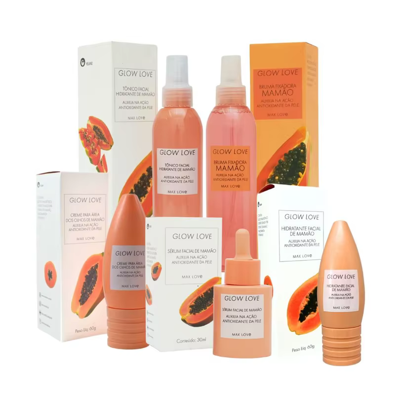 Kit Completo 5 itens Linha Glow Love Mamão Max Love