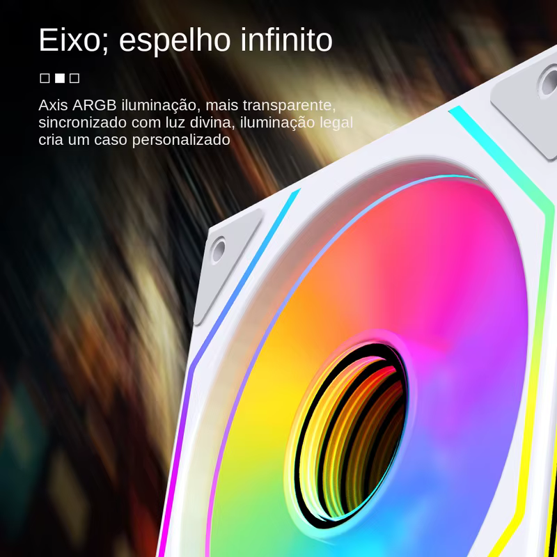 Ventoinha de CPU Jungle Leopard Prism 4Ultra ARGB 120mm Preto / Branco com Espelho Infinito 5V 3PIN ARGB Sincronização com Placa-Mãe 4PIN PWM