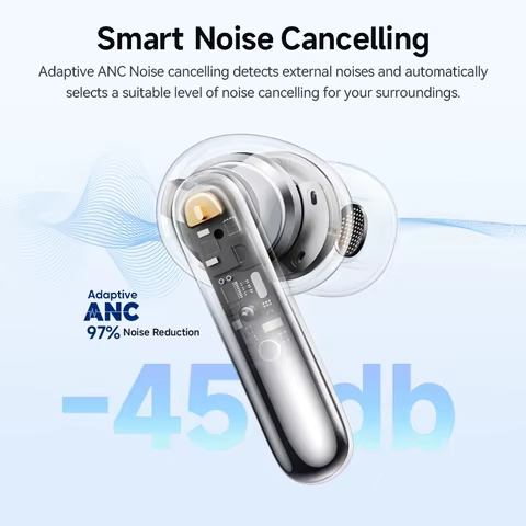 QCY Melobuds N50 anc fone de ouvido sem fio 6 microfones ai chamada cancelamento ruído bluetooth 5.4 fones conexão dupla