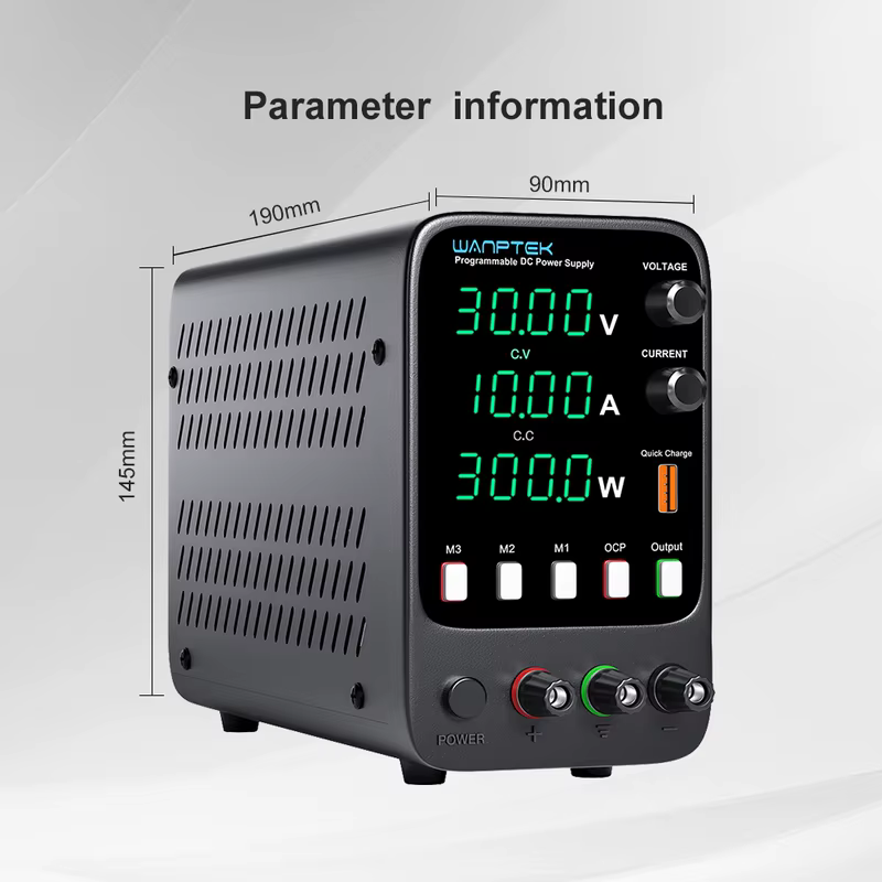 Fonte de Alimentação DC Ajustável Wanptek 30V 10A 60V 5A, Fonte de Bancada para Laboratório, Regulador de Tensão Estabilizado 120V