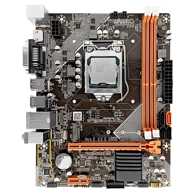 Placa-Mãe JIESHUO B75 Micro-ATX LGA1155 + Processador Intel Core i5-3570, 2xDDR3 DIMM, VGA/DVI/HDMI, M.2, Gigabit Ethernet
