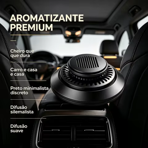 Difusor de Aroma Solar 360 ° Para Carro Com Distribuição Uniforme E Fragrância Suave