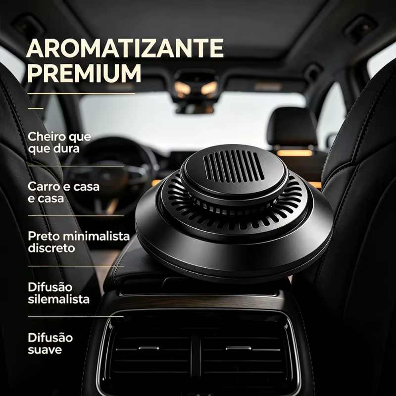 Difusor de Aroma Solar 360 ° Para Carro Com Distribuição Uniforme E Fragrância Suave