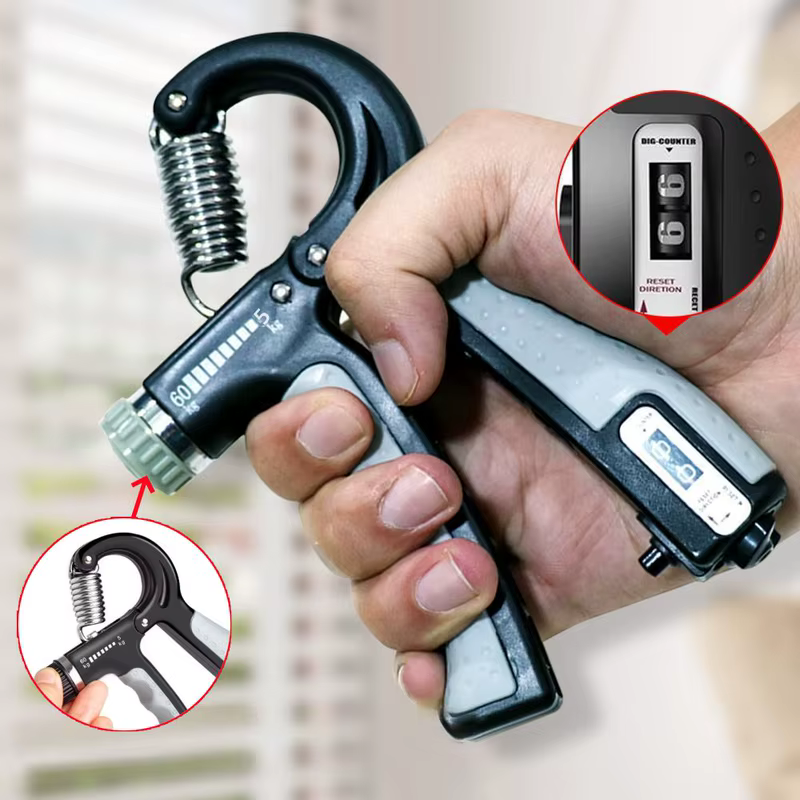 Hand Grip Ajustável 5-60kg com Contador - Exercitador de Força para Mãos e Antebraço