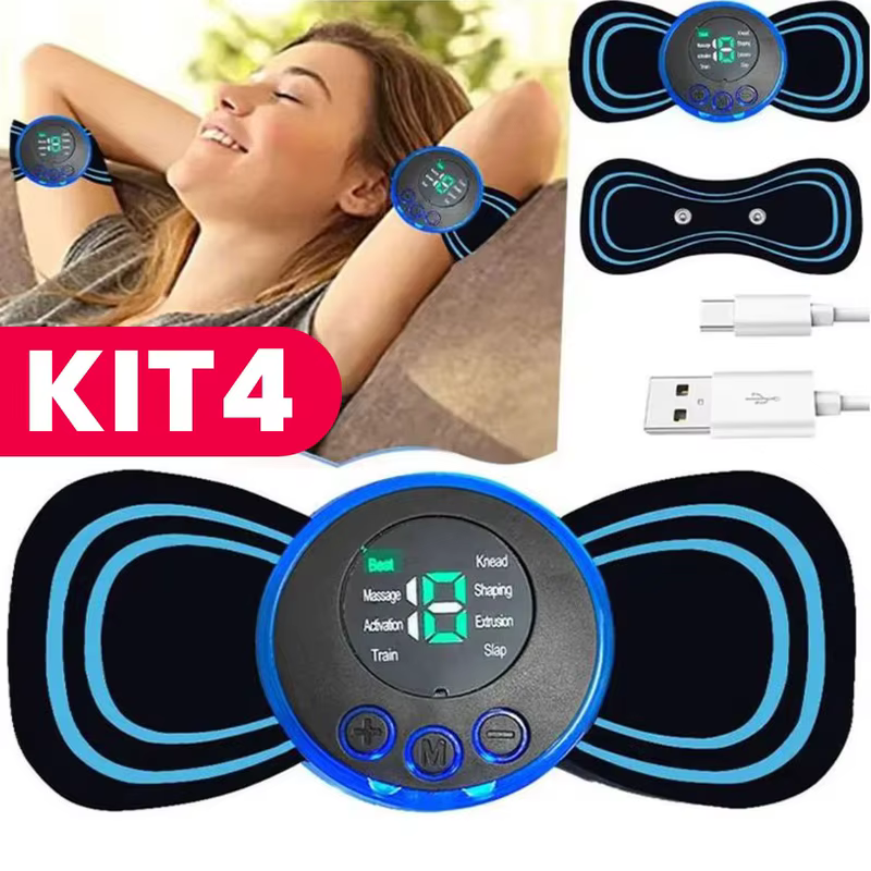 Massageador Muscular Elétrico Portátil Recarregável para Pescoço, Ombro, Costas e Pernas, Alívio da Dor, Fisioterapia