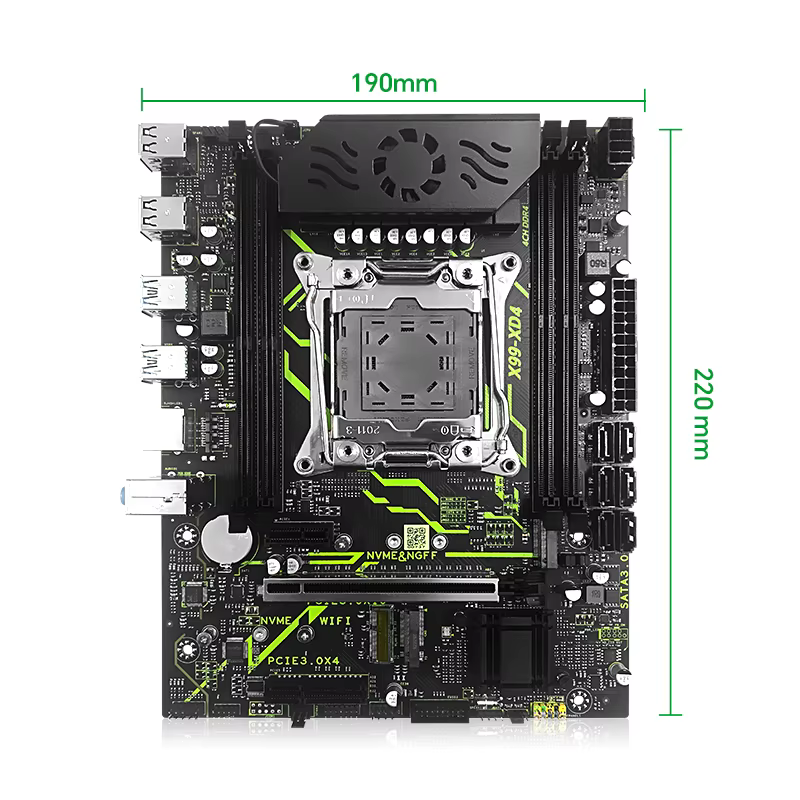 SZSJKJ X99 Kit de placa-mãe LGA2011-3 Slot C612 Chipset M.2 NVME USB3.0 com CPU Xeon E5 2682 com suporte a memória DDR4 TPM2.0