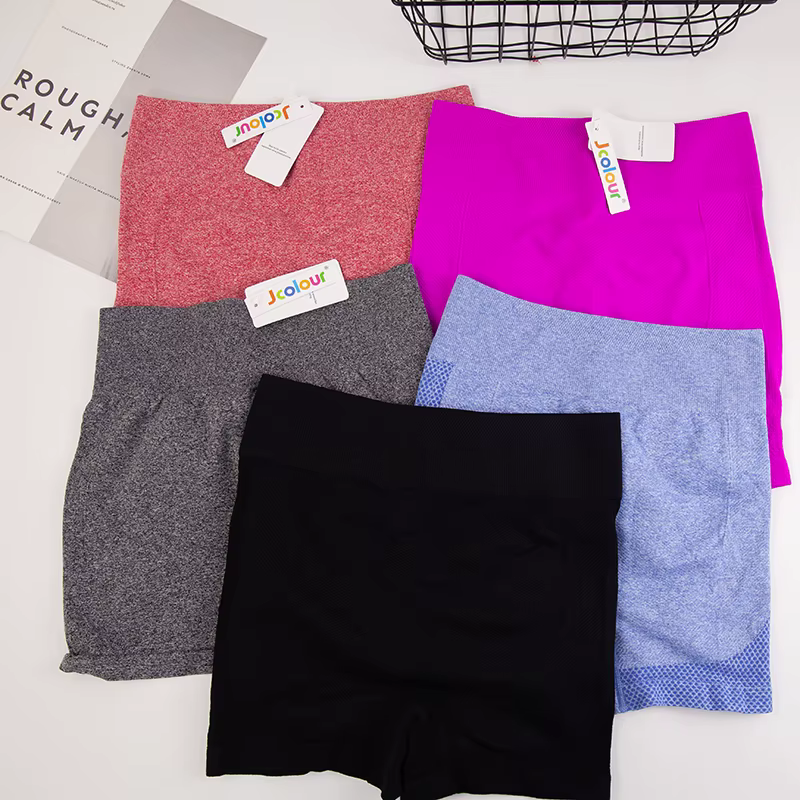 2 peças, Short esportivo feminino，Academia short，Calças Femininas de Ioga Com Controle de Barriga E bumbum