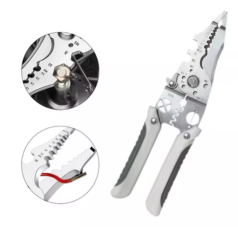 Alicate Crimpador e Decapador Universal Multifuncional para Crimpar, Decapar e Cortar Ideal para Instalações Elétricas, Automoti