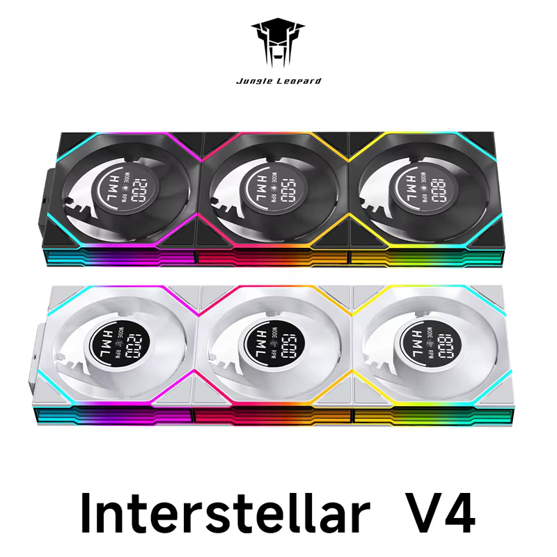 Interstellar v4 ventilador display de velocidade modular emenda sem fio cpu ventilador cooler caso pc ventiladores acessórios jogos