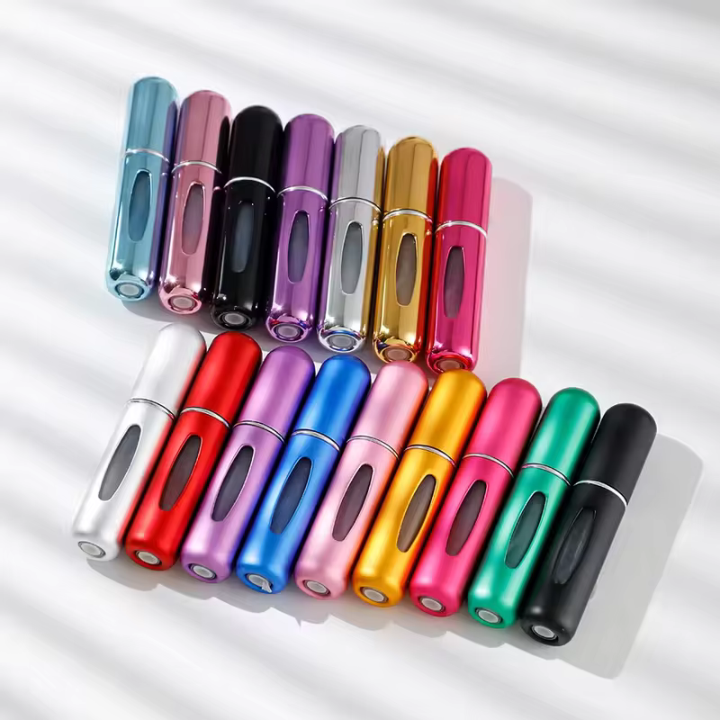Frasco de Perfume Recarregável de 5ml para Viagem, Frasco Cosmético Portátil, Atomizador, Recipiente de Spray, Frascos Recarregáveis para Viagem