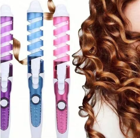 Ferramenta de modelagem de cabelo mágica, portátil, automática e rotativa, de cerâmica, elétrica, para uso doméstico e profissional, anti-permanente, em espiral.