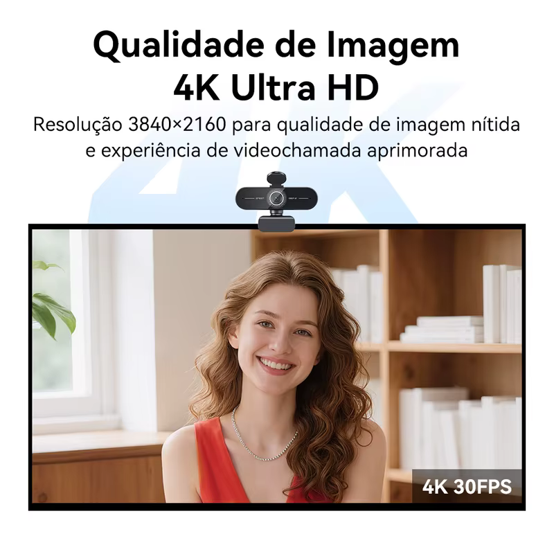 4K Webcam 1080P 60fps Web Camera EMEET C60E 4K Autofoco Câmera USB para computador/PC Web Cam para ensino/conferência on-line, 8 megapixels 4K UHD Webcam, FOV de 73°, capa de privacidade, USB 2.0 Plug & Play