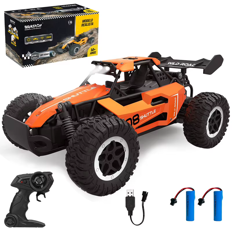 RC 1:16 Carro de Corrida Off-Road de Controle Remoto 20km/h Veículo de Alta Velocidade para Adolescentes